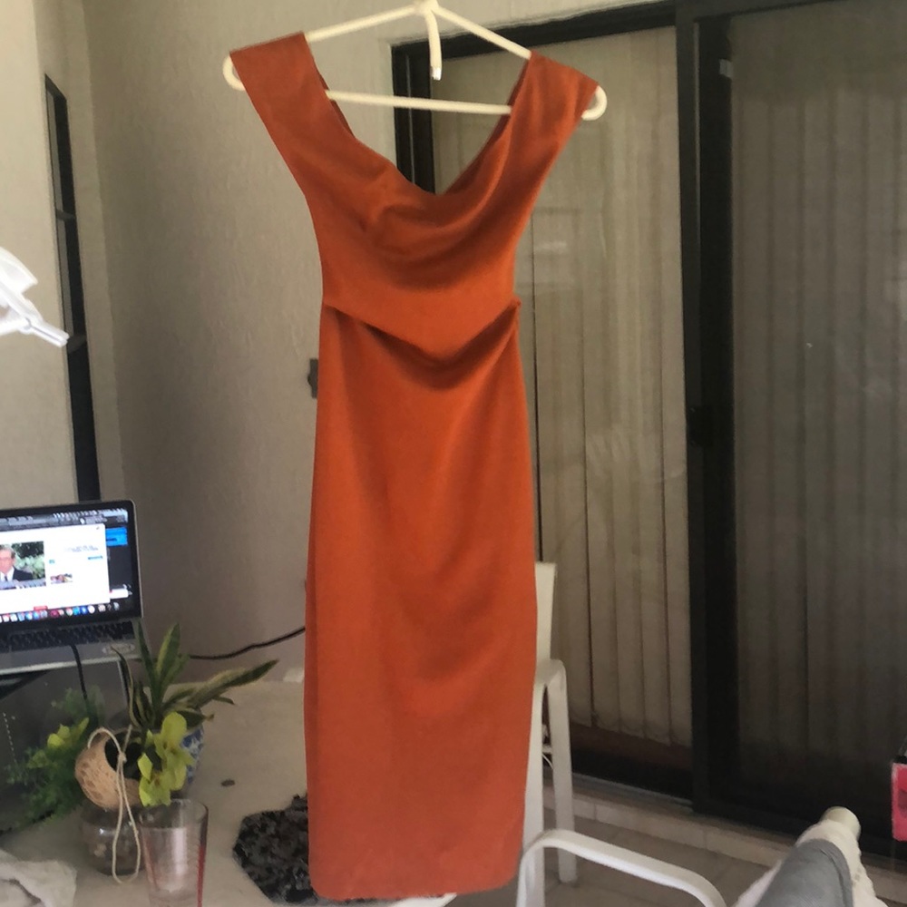 American Apparel burnt orange body con dress